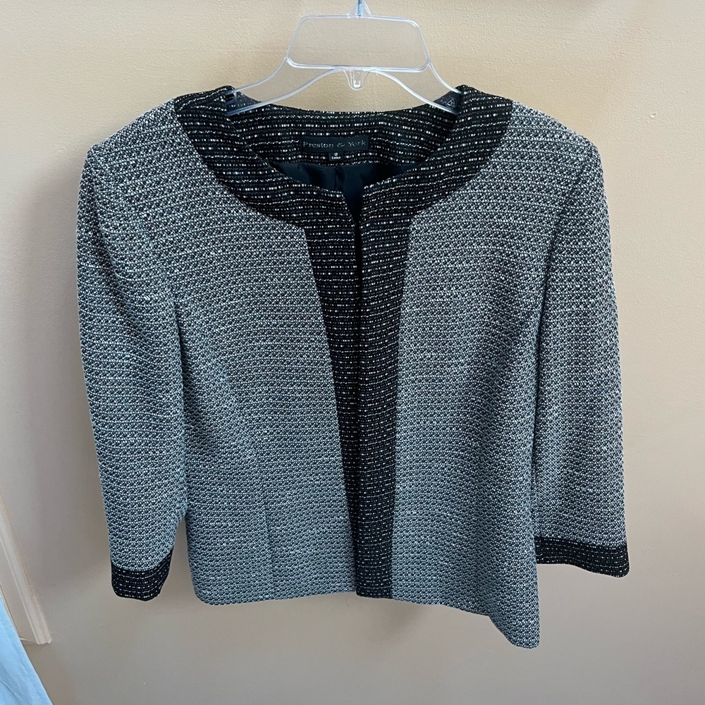 Preston & York black and white printed blazer jacket SIZE 8
